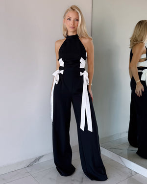 Black White Detail Jumpsuit