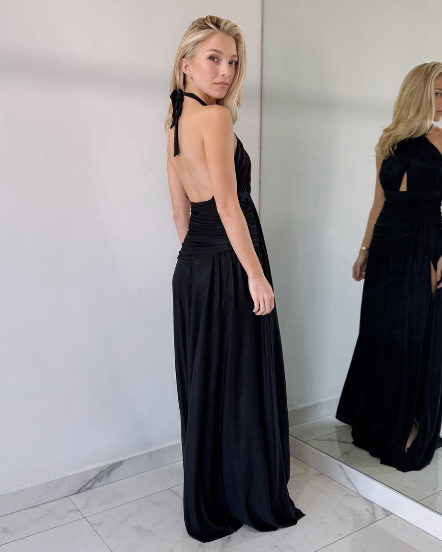 Black Open Detail Gown Dress