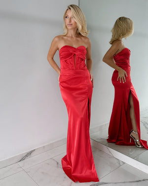 Red Bodycon Gown Dress
