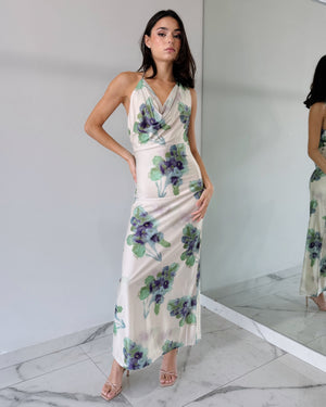 Floral Open Back Maxi Dress