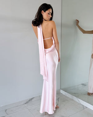 Light Pink Halter Maxi Dress