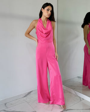 Pink Open Back Jumpsuit