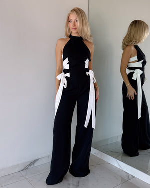 Black White Detail Jumpsuit