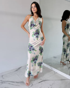 Floral Open Back Maxi Dress